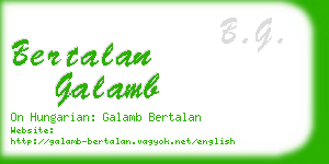 bertalan galamb business card